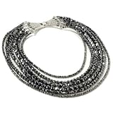 18 Metallic Black Six-Strand Beaded Necklace