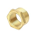 uxcell 真鍮六角ブッシング　フィッティングゴールドトーン　削減1 / 2BSPx3 / 4BSP F / Mねじ