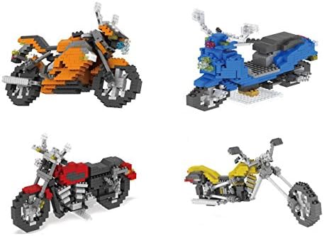 Otulet Motocycle Series Harley Davidson Sport Bike Nano Building Blocks Diamond Building DIY Set Parent-child Games Educational Toys - 4 Boxes a set (with Otulet FREE Brick Separator)