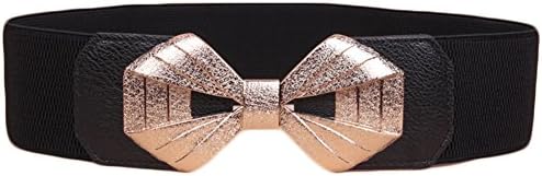 Ilucky NEW Design Women's Golden Agio Belt Bowknot Waist Sealing No.19 (black)