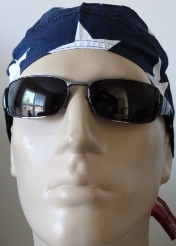 Big Stars American Flag Headwrap, America Medical Surgical Scrub Cap, United States Bandana, Head Wrap, American Flag Design with Large Stars, Red, White and Blue, Patriotic, Breathable 100% Cotton, One Size to Fit Men, Women and Teens, America, USA, Suitable for Workouts, Medical, Healthcare, Bikers, Truckers, Welding, Athletes and Food Workers to Keep Hair Out of Face and Retain Sweat red wig