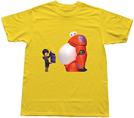 Vintage Big Hero T Shirts- Mens Tees Round Neck Size M Yellow