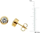 14 karat yellow-gold Moissanite Solitaire Earrings