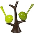 Koziol Piep Birds on Tree Salt and Pepper Shaker Set, Olive Yellow