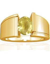 18K Yellow Gold Oval Cut Yellow Sapphire Solitaire Ring
