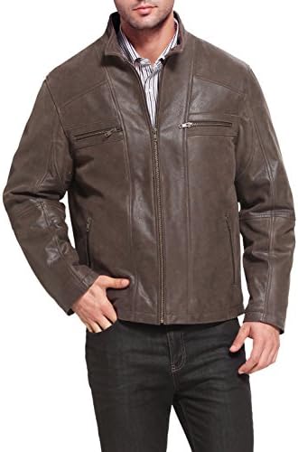 Cruzer Men's "Ethan" Distressed Cowhide Leather Motorcycle Jacket - XL
