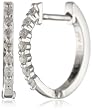 14k White Gold Diamond Hoop Earrings (1/10 cttw, H-I Color, I1-I2 Clarity)