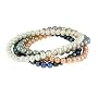 4 Genuine Freshwater Cultured 6mm White, Gray, Pink, and Peacock Pearl Beaded Bead Bracelet Set