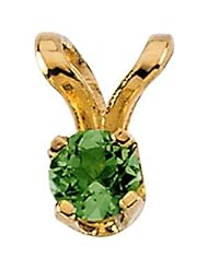 Captivating ChildS Emerald Cz Pendant in 14k Gold