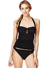 Autograph Halterneck Pleated Bandeau Tankini Top