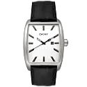 DKNY Men's Stainless Steel and Black Leather Watch #NY1406