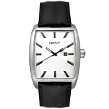 DKNY Men's Stainless Steel and Black Leather Watch #NY1406