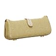 ''Heart Holograms'' Gold Frame Evening Clutch