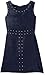 Amy Byer Girls' Big Knit Suede Fit and Flare Dress with Nailheads