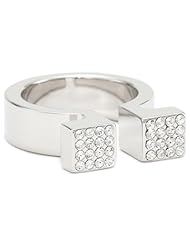 Vita Fede Omega Silver with Clear Crystal Ring, Size 7