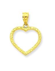 14K Gold Nugget Heart Pendant Charm Jewelry FindingKing