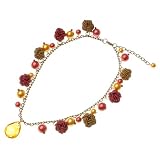 Brass Collar Necklace with Braided Crochet Beads