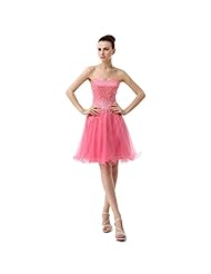A-line Sweetheart Backless Piping Beaded Organza/Satin Knee Length Homecoming Dress 