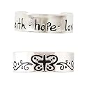 Sterling Silver Faith, Hope, Love and Butterfly Toe Ring Set of 2 by Bob Siemon