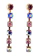Earrings - E56 - Gold Tone Drop - Swarovski (tm) Crystals ~ Amethyst Mix