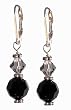 Black Tie Leverback Earrings