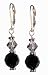 Black Tie Leverback Earrings
