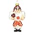 Clemson Tigers NCAA Glass Player Ornament (4 Caucasian)"