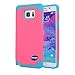 Galaxy Note 5 Case,Nancy's shop Full Body Premium 2-piece 2in1 Dual Layer Dust Free Shock Absorption Hybrid Bumper Heavy Duty Drop Protection Hard Back Defender Scratch Resistant Cover (Hot pink)