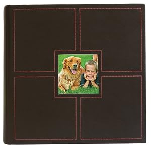 Quad Faux Leather Photo Album 9x9", Holds 200 4x6" Pictures