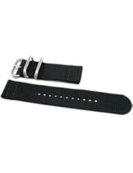 Watch: DaLuca Two Piece Ballistic Nylon NATO Watch Strap - Black : 26mm - DaLuca