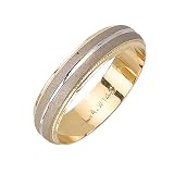 Half Dome With Center Groove Fancy Women's 5 mm 14K Two Tone Gold Wedding Band