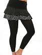 Footless Capri Tights Leggings Black LACE Trim 4 Color choices Black Brown White or Beige