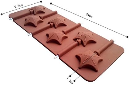 Chawoorim 6-Starfish Lollipop Silicone Cake mold Bread Chocolate Jelly Candy Baking Mould Craft Mold