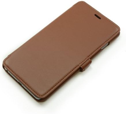 Apple iPhone 6 PLUS / 6S PLUS Premium Handmade Genuine Leather Book Style Wallet Case - Tan Top Grain Genuine Leather
