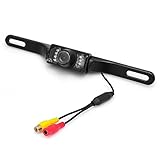 Esky Wide Angle Car Rear View Camera -XINDA High Definition Color Wide Viewing Angle Universal Waterproof Car Rear View Camera License Plate Backup Camera Infrared Night Vision LED
