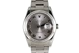Rolex Mens Stainless Steel Datejust Silver Dial Oyster Band