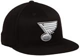 NHL Men's St. Louis Blues Game Day Black Pro Shape Flat Brim Flex Cap- Tx79Z (Black, Large/X-Large)