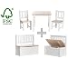 Kindersitzgruppe Kinderm�bel Sitzgruppe + Kindertruhenbank Kinderbank Truhenbank in Wei�lack inkl. Spielzeugkiste Stauraum f�r die Spielsachen Set : Anni