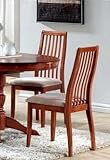 Set of 2 Dining Chairs Casual Style Oak Finish