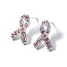 Silvertone Crystal Breast Cancer Ribbon Fashion Earrings