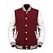 Angel Cola Burgundy & White Cotton Varsity Lightweight Letterman Jacket