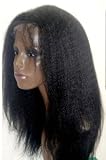 Tanya Variety of Kinky Straight Indian Remy Human Hair Lace Front Wigs (20", 1# jet black)