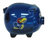 NCAA Kansas Jayhawks Plastic Piggy Bank (Blue)