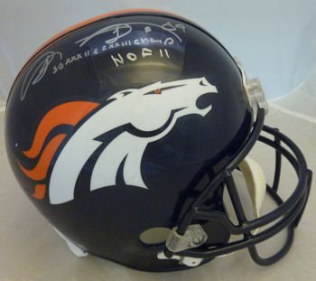 Shannon Sharpe Autographed Denver Broncos Full Size Helmet Upper Deck LE w/2 insc