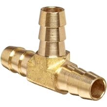 Anderson Metals Brass Hose Fitting, Tee, Barb