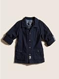 GUESS Kids Boys Shirt Jacket with Rollup Sleeves, NAVY (16/18)