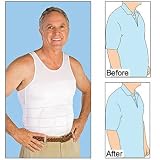 Mens Body Shaper Slimmer Waistline Firming Undershirt White photo