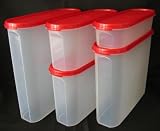Tupperware Modular Mates 5 Pc Super Oval Pantry Set