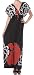 Big Flower on Solid Black Graphic Print V-Neck Cap Sleeve Empire Waist Long / Maxi Dress ( 2 Colors )