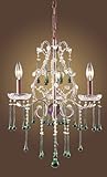 IMAGE OF ELK Opulence 3 Light Chandelier Lime Crystal Rust